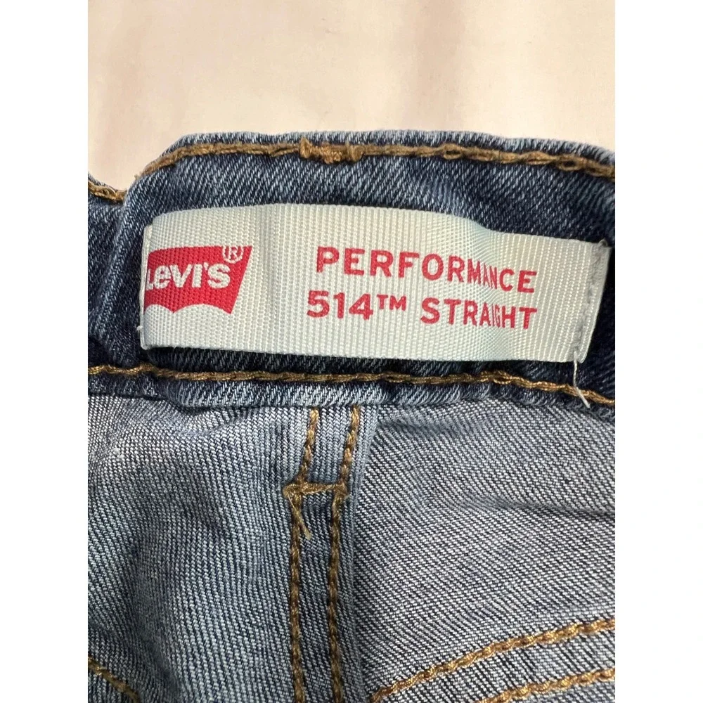Levis 514 Boys‎ Straight Leg Performance Jeans Medium Wash Blue Size 8 Reg D22